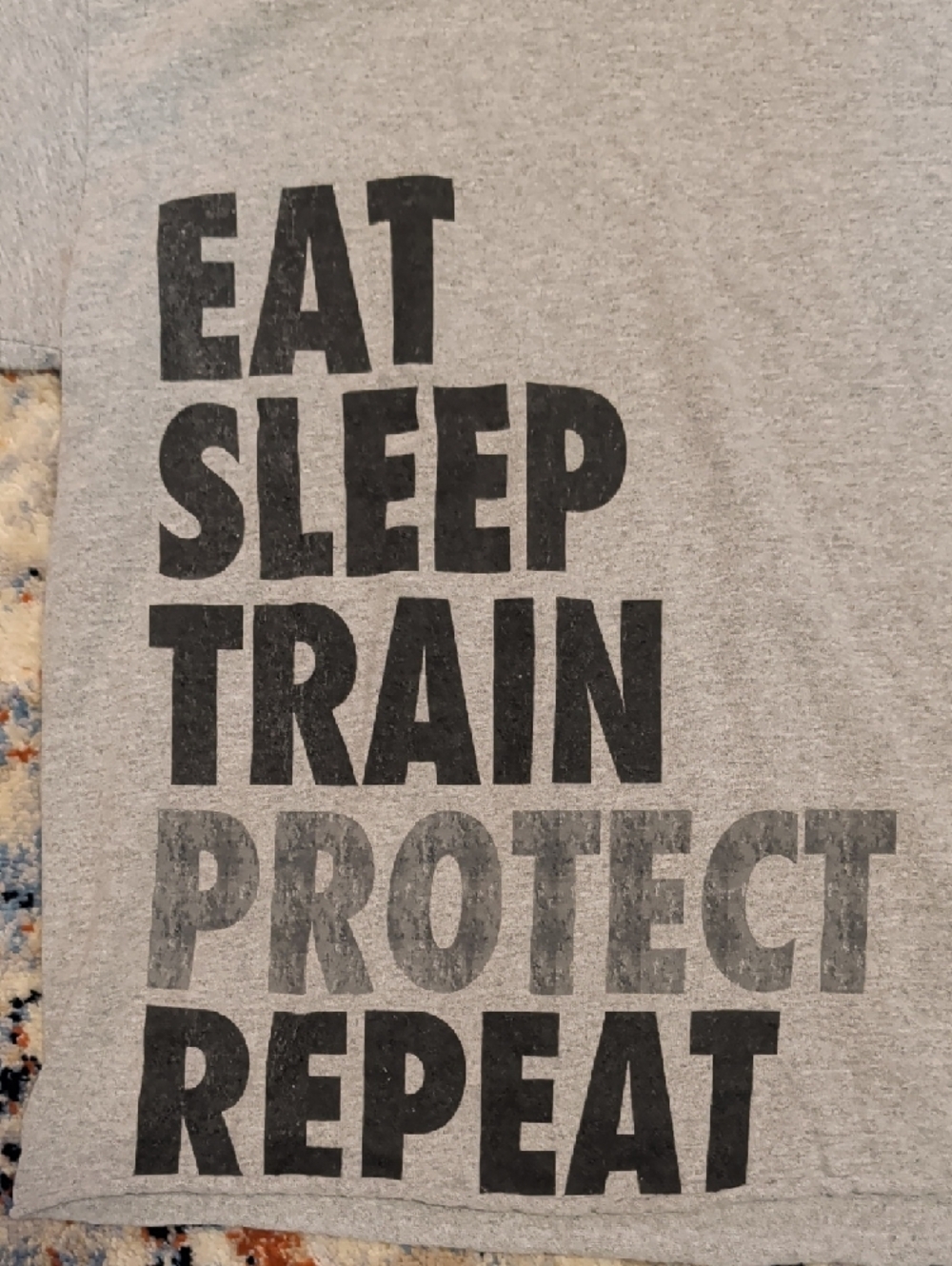 Gildan Light Gray Heavy Cotton Tee with Blue Logo - Picture 2 of 5